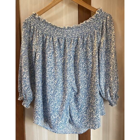 Adorable Summer Top Women’s Loose Small Melloday Blue White Lightweight - Picture 3 of 11